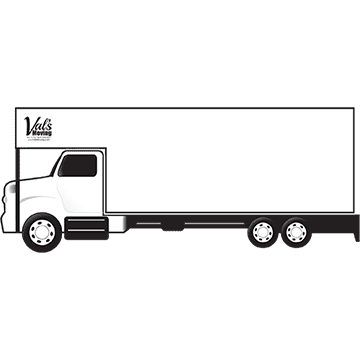 The largest bobtail moving truck in Texas at Val's Moving.